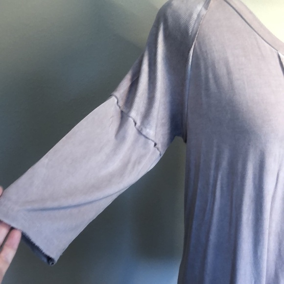 Pol Rose Colored 3/4 Sleeve Raw Seams Boho Tunic, Oversized Size S - Picture 4 of 9